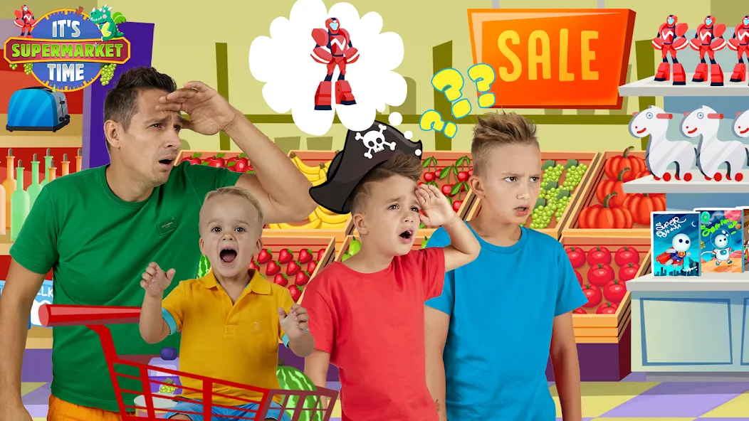 Скачать взлом Vlad & Niki Supermarket game [MOD: безлимитные деньги и все товары открыты] — скриншот 3
