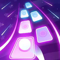 Скачать Magic Ball Tiles Hop Music Run [MOD: без рекламы и много монет] на телефон