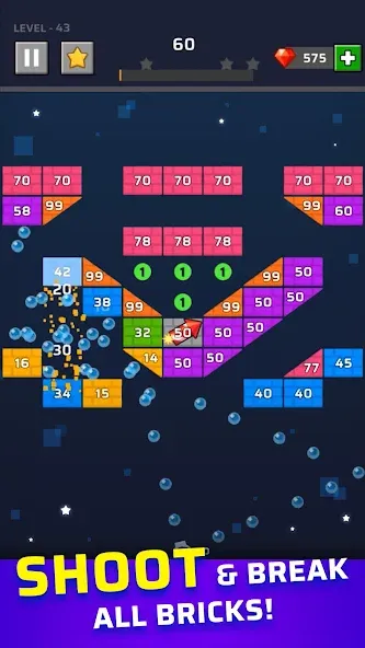 Скачать Brick Out - Shoot the ball [MOD: без рекламы и бесконечные жизни] на телефон — скриншот 1