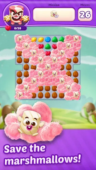 Lollipop Sweet Heroes Match3 [MOD: безлимитные жизни и подсказки] последняя версия — скриншот 1