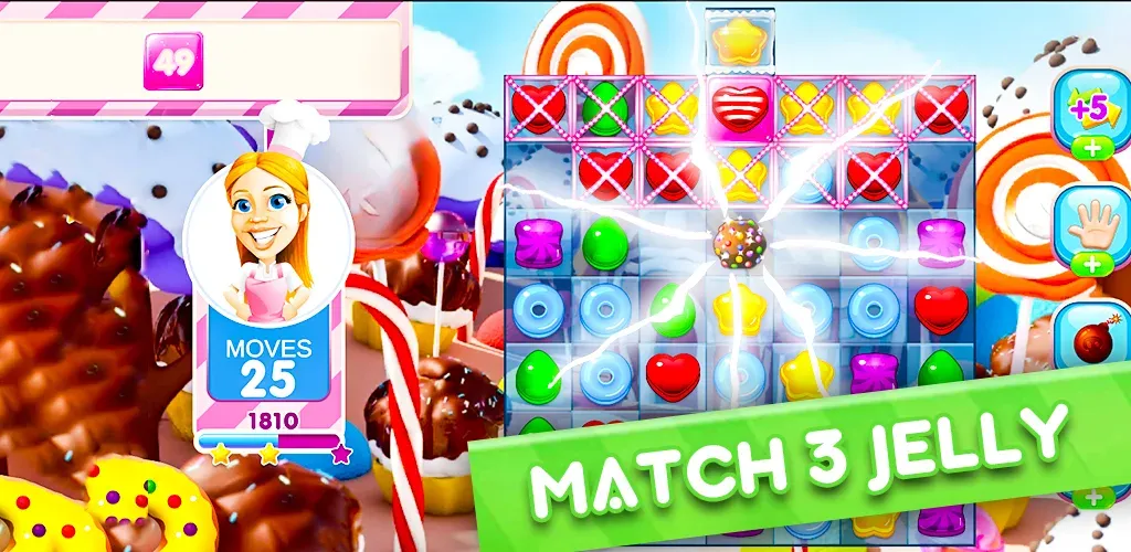 Скачать Jelly Kingdom Crush - Match 3 [MOD: безлимитные монеты и жизни] на телефон — скриншот 1