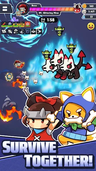 Ninja Survivors Online [MOD: безлимитные ресурсы и усиленные персонажи] — Скачать бесплатно (APK) — скриншот 3