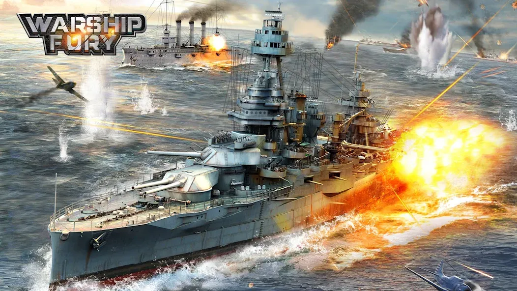 Warship Fury [MOD: безлимитные ресурсы и усиленный флот] — Скачать бесплатно (APK) — скриншот 1