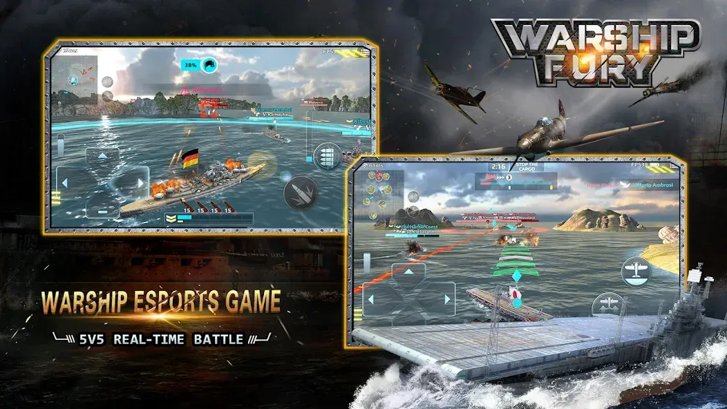 Warship Fury [MOD: безлимитные ресурсы и усиленный флот] — Скачать бесплатно (APK) — скриншот 2