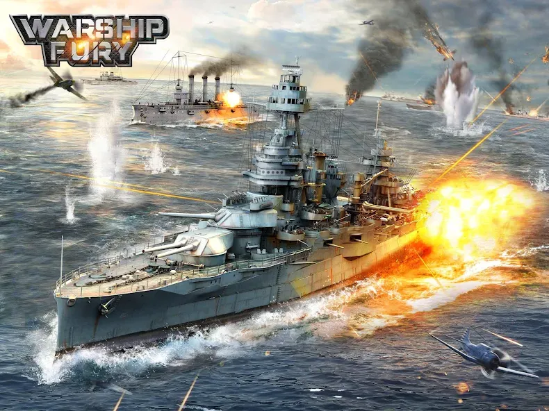 Warship Fury [MOD: безлимитные ресурсы и усиленный флот] — Скачать бесплатно (APK) — скриншот 5