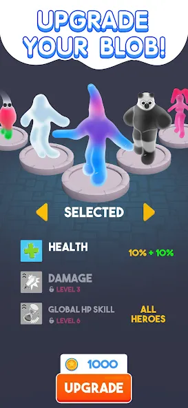 Blob Hero [MOD: безлимитные деньги и усиленный герой] на Андроид — скриншот 5