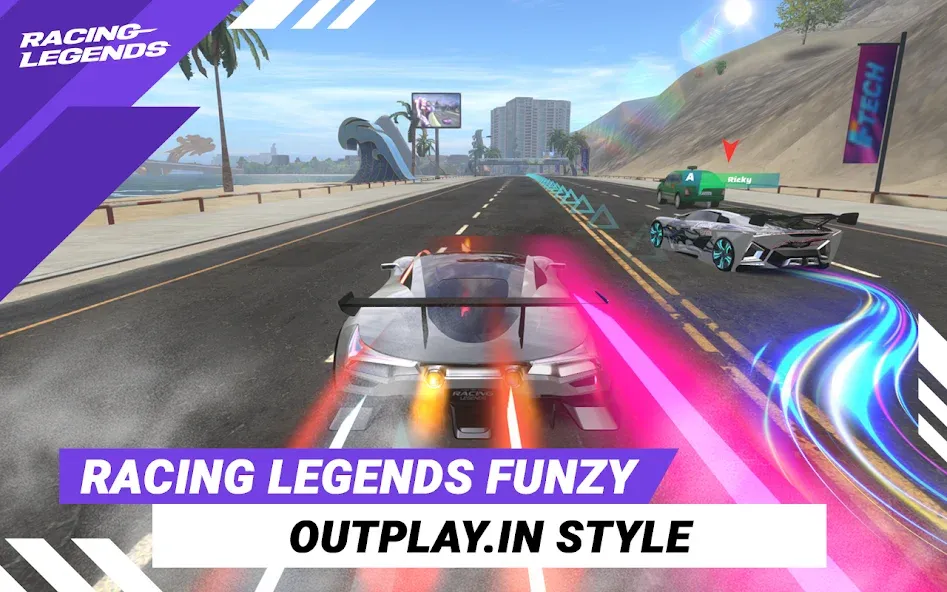 Взломанная Racing Legends Funzy [MOD: безлимитные деньги и топливо] на Андроид — скриншот 1