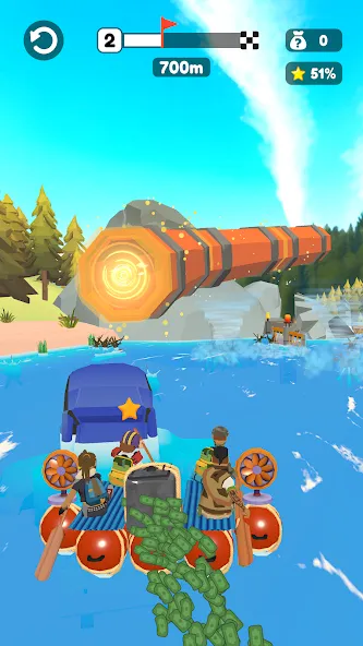 Raft Racing [MOD: безлимитные ресурсы и ускоренный крафт] последняя версия — скриншот 1