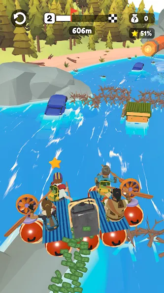 Raft Racing [MOD: безлимитные ресурсы и ускоренный крафт] последняя версия — скриншот 2