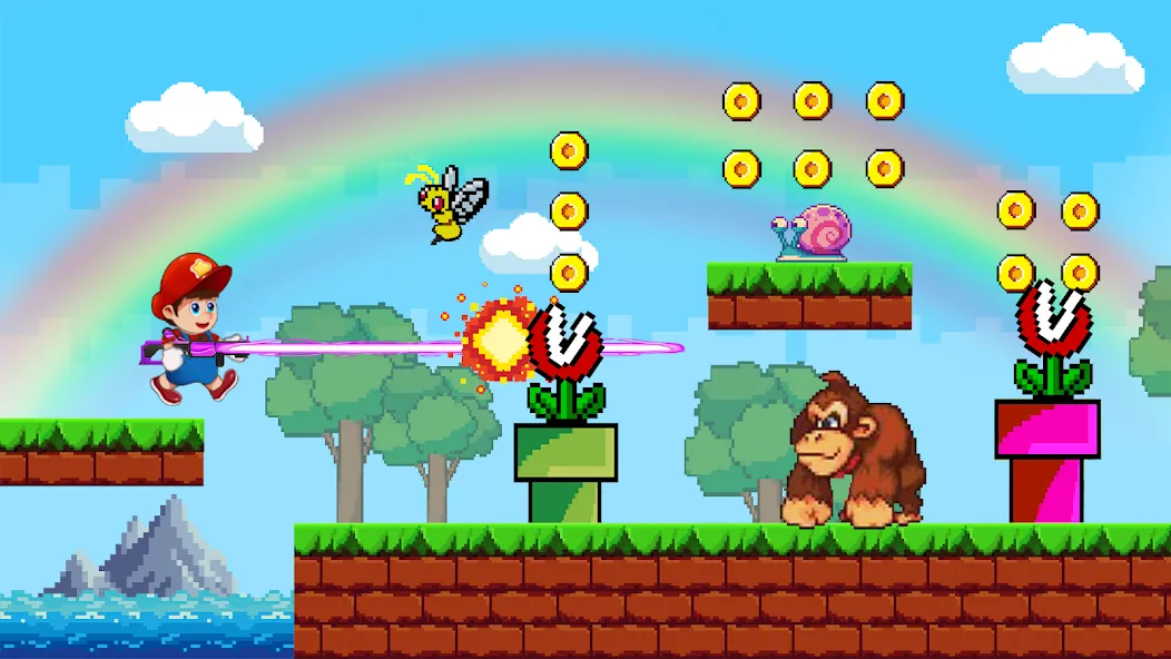 Скачать взлом Super Mano : Adventure Jump [MOD: безлимитные монеты и все уровни] — скриншот 2