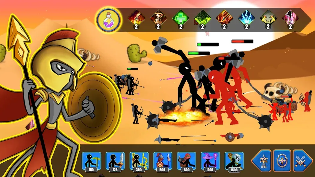 Скачать Stick Battle : War of Stick [MOD: безлимитные деньги и оружие] — скриншот 2