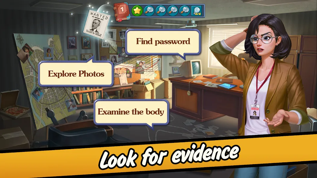 Взломанная Solitaire Crime Stories [MOD: безлимитные подсказки и жизни] на Андроид — скриншот 2