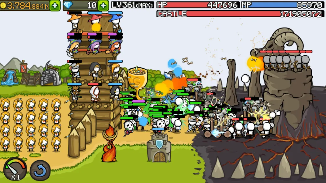 Скачать Grow Castle - Tower Defense [MOD: безлимитные деньги и усиленные башни] — скриншот 1