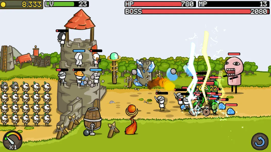Скачать Grow Castle - Tower Defense [MOD: безлимитные деньги и усиленные башни] — скриншот 2