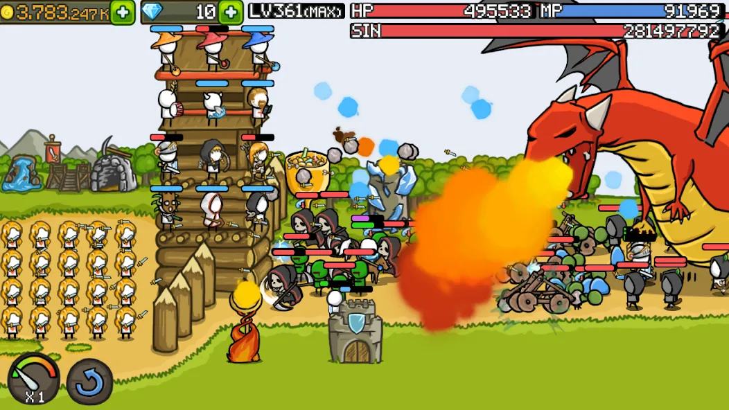 Скачать Grow Castle - Tower Defense [MOD: безлимитные деньги и усиленные башни] — скриншот 3