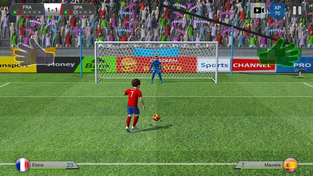 Взломанная Pro Kick Soccer [MOD: безлимитные деньги и энергия] на Андроид — скриншот 1