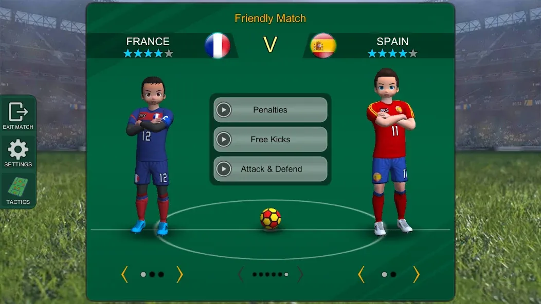 Взломанная Pro Kick Soccer [MOD: безлимитные деньги и энергия] на Андроид — скриншот 3