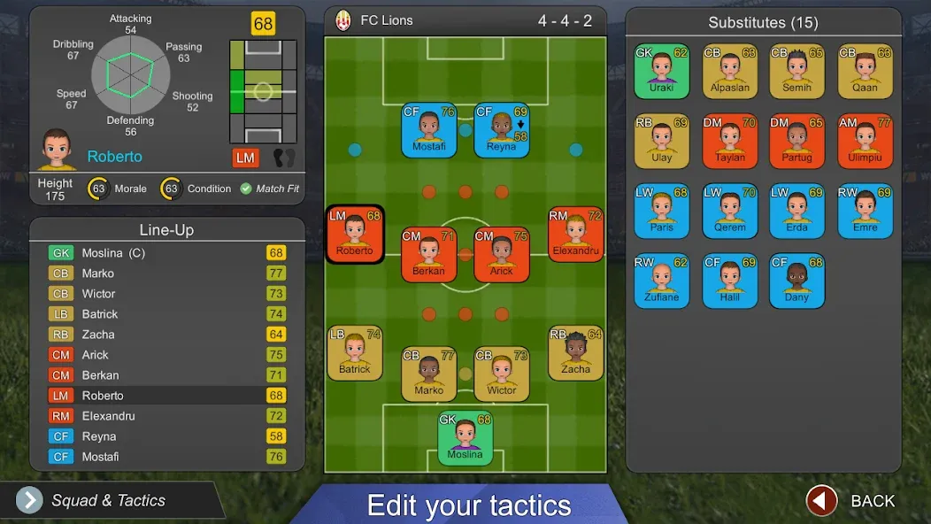 Скачать Pro League Soccer [MOD: безлимитные деньги и премиум открыт] на телефон — скриншот 5