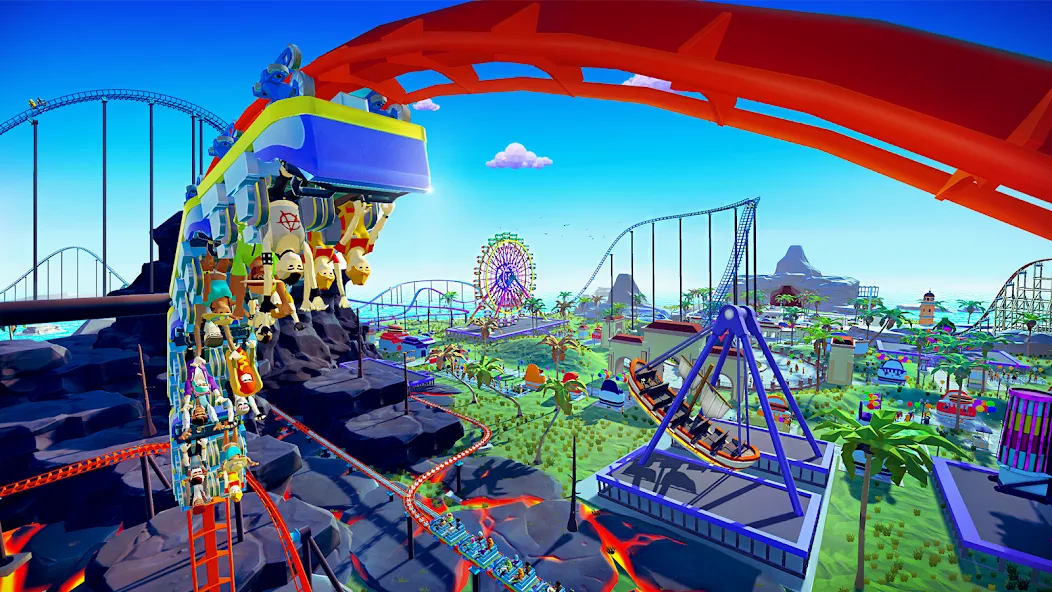 Real Coaster: Idle Game [MOD: безлимитные деньги и все аттракционы] на Андроид — скриншот 1