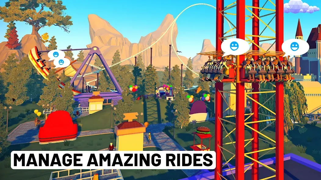 Real Coaster: Idle Game [MOD: безлимитные деньги и все аттракционы] на Андроид — скриншот 2