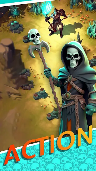 Necromancer Hero: Skeletons 3D [MOD: много денег и мощная армия] (Бесплатно / APK) — скриншот 1