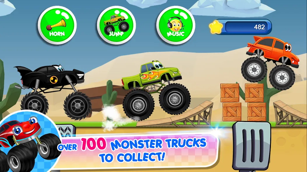Monster Trucks Game for Kids 2 [MOD: без рекламы и всё открыто] последняя версия — скриншот 2
