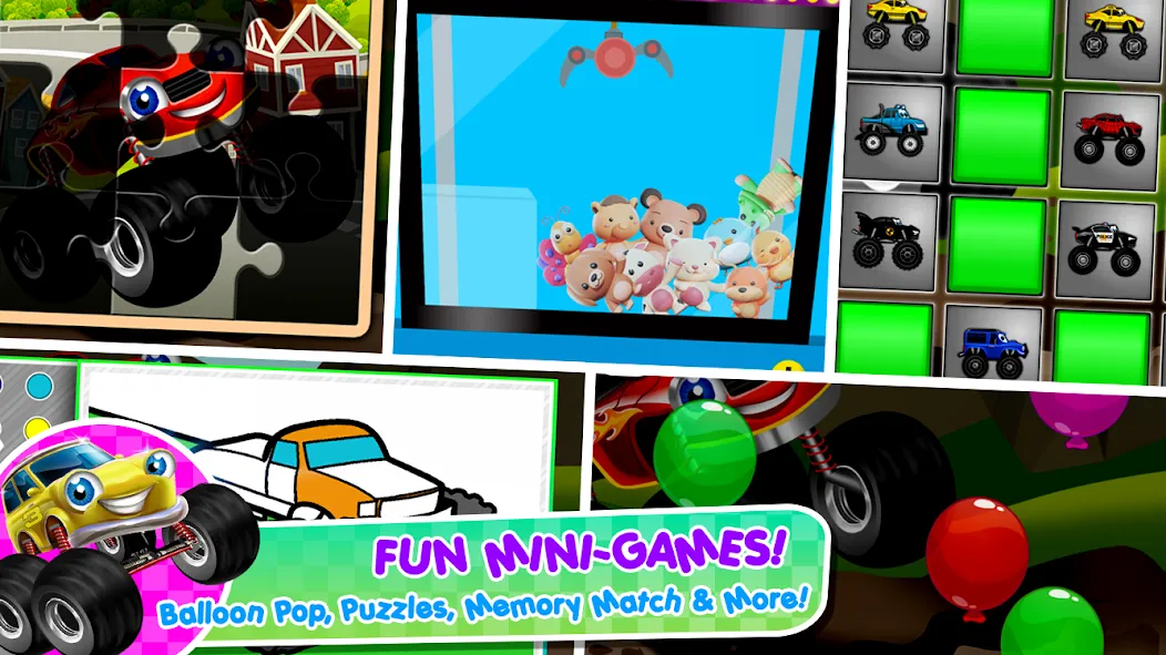 Monster Trucks Game for Kids 2 [MOD: без рекламы и всё открыто] последняя версия — скриншот 3