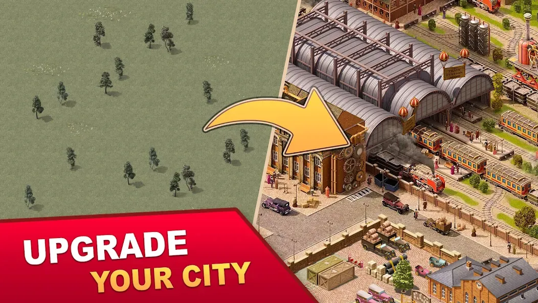 Скачать Steam City: Town building game [MOD: безлимитные деньги и ресурсы] — скриншот 1