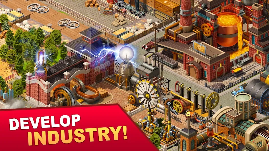 Скачать Steam City: Town building game [MOD: безлимитные деньги и ресурсы] — скриншот 3