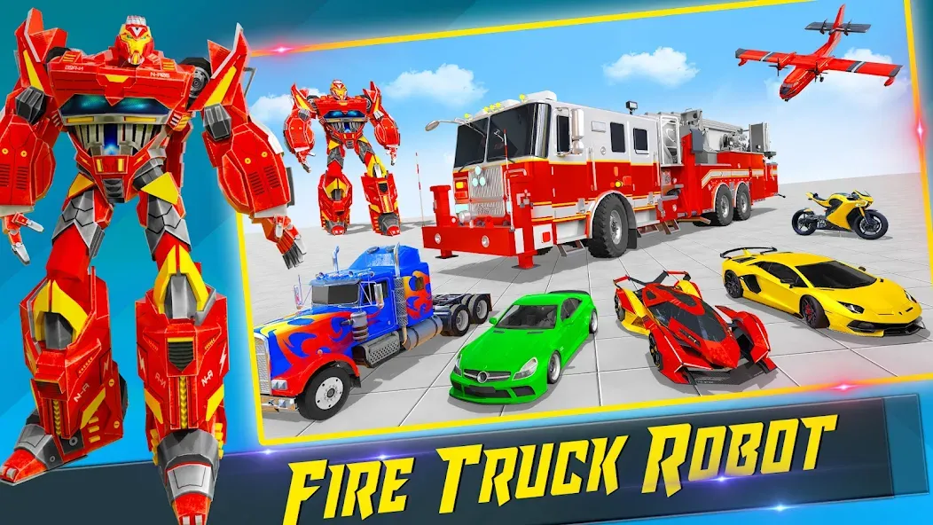 Скачать Fire Truck Robot Car Game [MOD: безлимитные деньги и все машины открыты] на телефон — скриншот 4