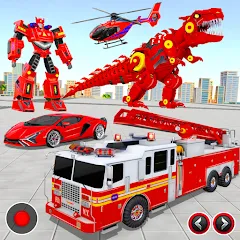 Скачать Fire Truck Robot Car Game [MOD: безлимитные деньги и все машины открыты] на телефон
