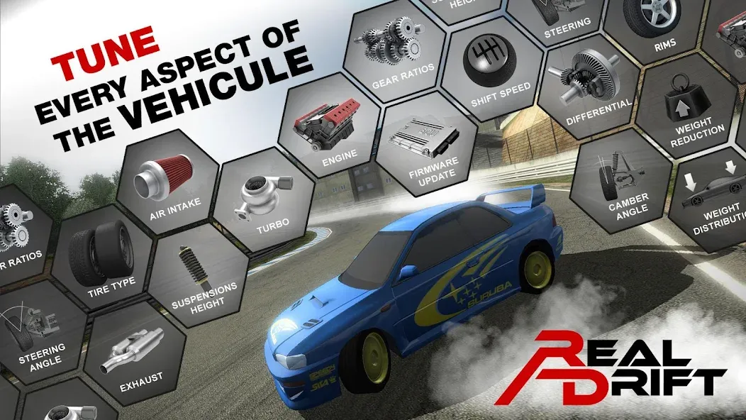 Скачать взлом Real Drift Car Racing Lite [MOD: безлимитные деньги и открыты все машины] — скриншот 4
