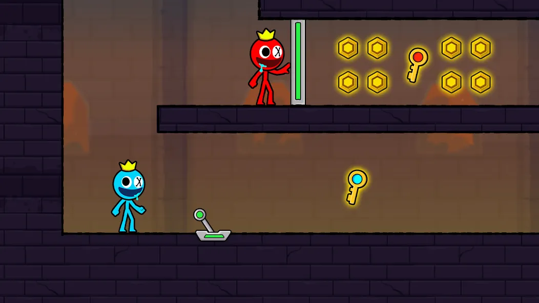 Red and Blue Stickman 2024 [MOD: открыты все уровни и скины] последняя версия — скриншот 1