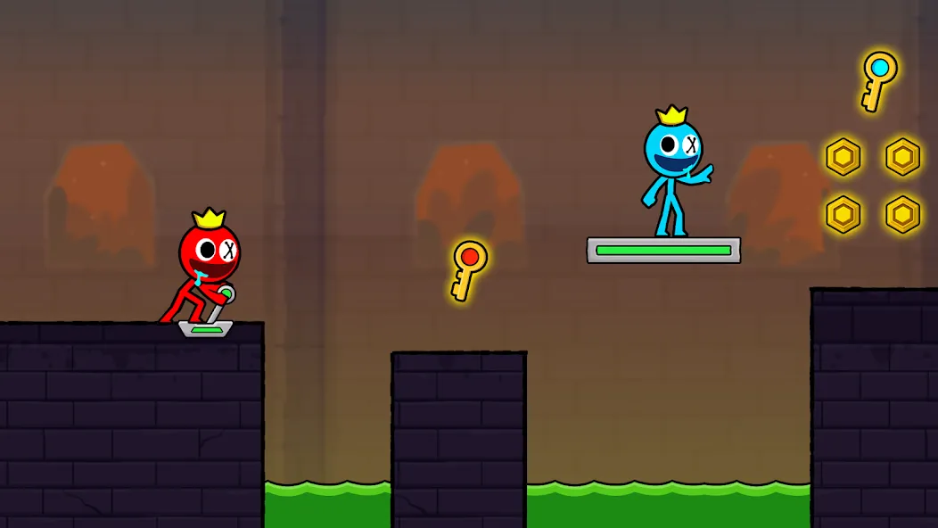 Red and Blue Stickman 2024 [MOD: открыты все уровни и скины] последняя версия — скриншот 5