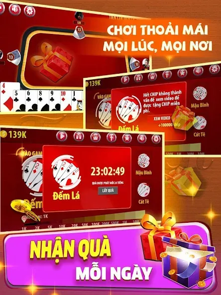 Скачать Tiến Lên Đếm Lá - Tien Len [MOD: безлимитные монеты и подсказки] на телефон — скриншот 3