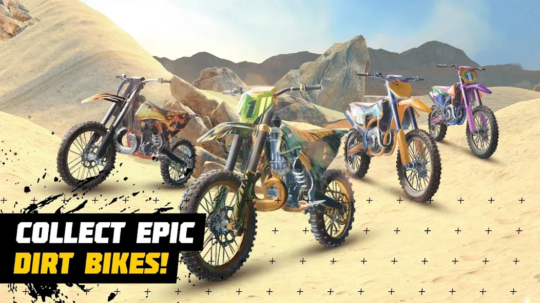 Dirt Bike Unchained: MX Racing [MOD: безлимитные деньги и открыты все байки] последняя версия — скриншот 1
