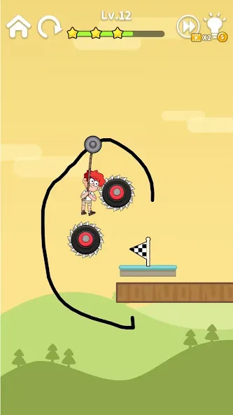 Zipline Rescue: Physics Game [MOD: безлимитные деньги и все уровни] на Андроид — скриншот 2