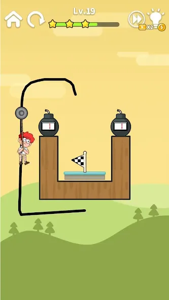Zipline Rescue: Physics Game [MOD: безлимитные деньги и все уровни] на Андроид — скриншот 4