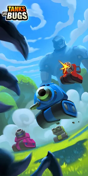 Tanks vs Bugs [MOD: безлимитные деньги и мощные танки] (Бесплатно / APK) — скриншот 1