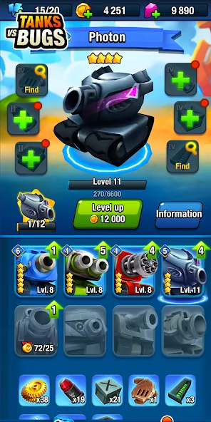 Tanks vs Bugs [MOD: безлимитные деньги и мощные танки] (Бесплатно / APK) — скриншот 5