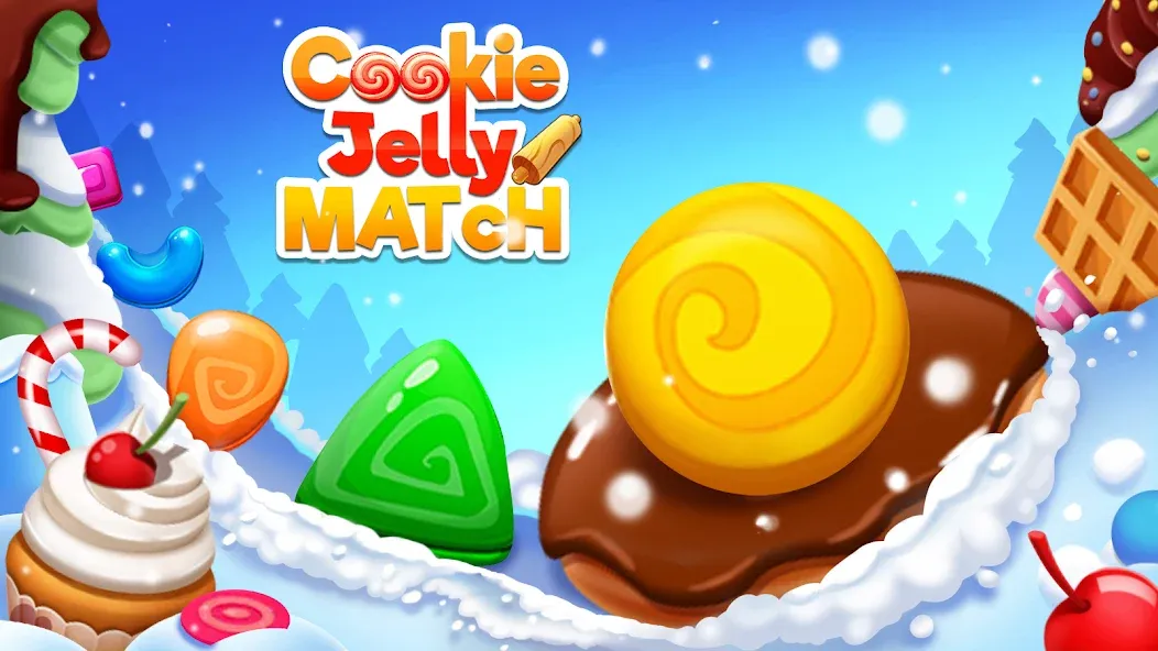 Cookie Jelly Match [MOD: безлимитные жизни и подсказки] последняя версия — скриншот 1
