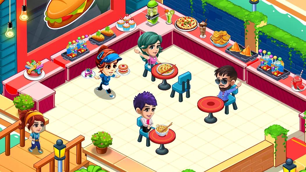 Взломанная Cooking Restaurant Kitchen [MOD: безлимитные деньги и все блюда открыты] на Андроид — скриншот 2