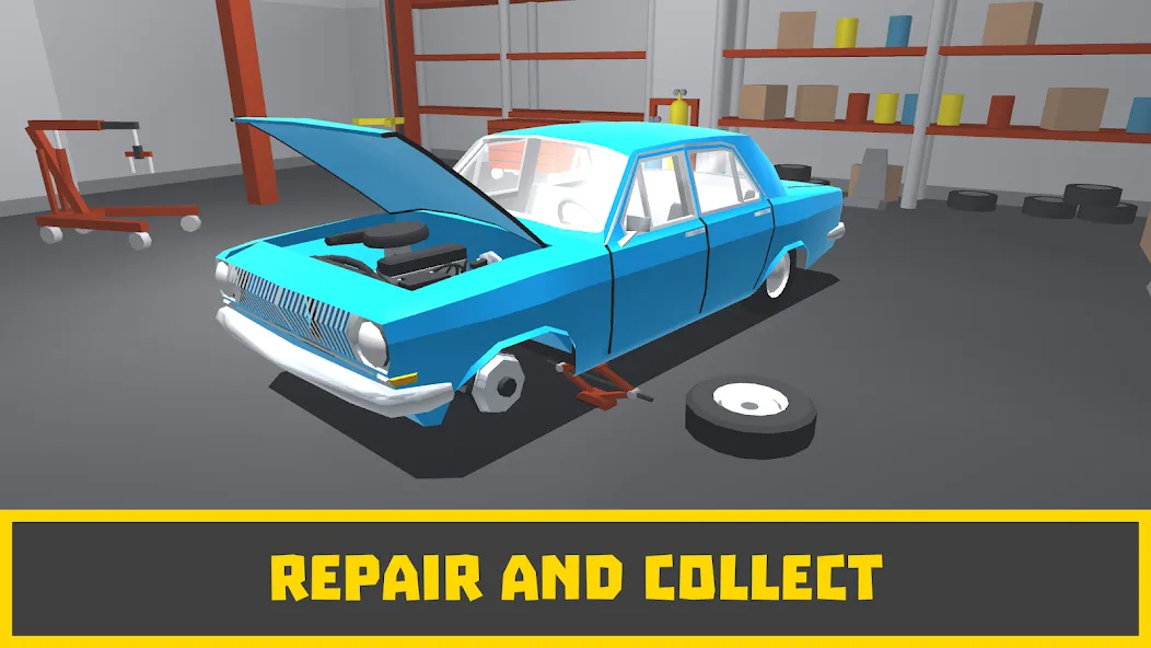 Скачать Retro Garage - Car Mechanic [MOD: безлимитные деньги и запчасти] на телефон — скриншот 1