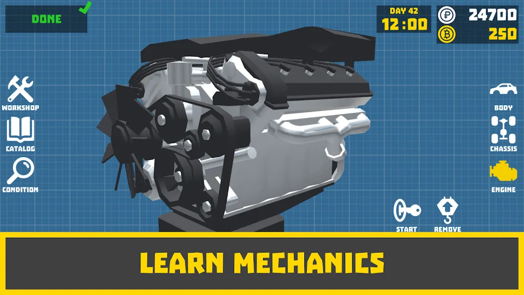 Скачать Retro Garage - Car Mechanic [MOD: безлимитные деньги и запчасти] на телефон — скриншот 4