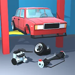 Скачать Retro Garage - Car Mechanic [MOD: безлимитные деньги и запчасти] на телефон