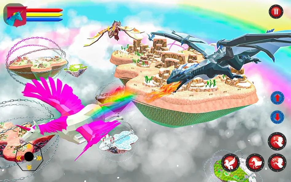 Взломанная Flying Unicorn Pegasus Games [MOD: бесконечная энергия и быстрый полёт] на Андроид — скриншот 1