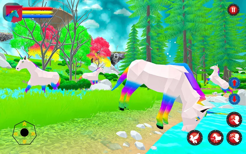 Взломанная Flying Unicorn Pegasus Games [MOD: бесконечная энергия и быстрый полёт] на Андроид — скриншот 2