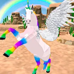 Взломанная Flying Unicorn Pegasus Games [MOD: бесконечная энергия и быстрый полёт] на Андроид