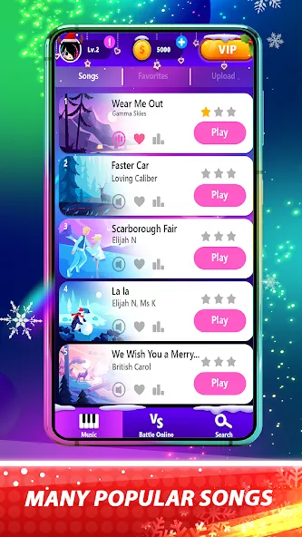 Скачать взлом Magic Pink Tiles: Piano Game [MOD: без рекламы и все песни открыты] — скриншот 3