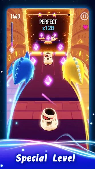 Взломанная Rolling Twins: Music Ball Rush [MOD: безлимитные деньги и алмазы] на Андроид — скриншот 1